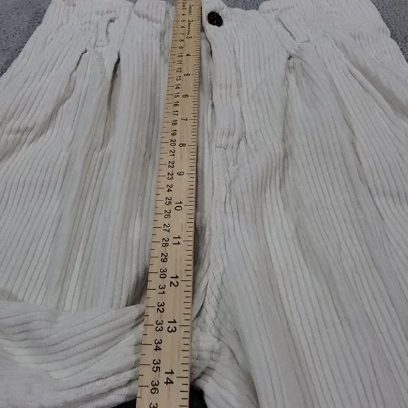 Abercrombie & Fitch Women's 25/0 (26x25) Pants Corduroy High Waisted White - Picture 7 of 10